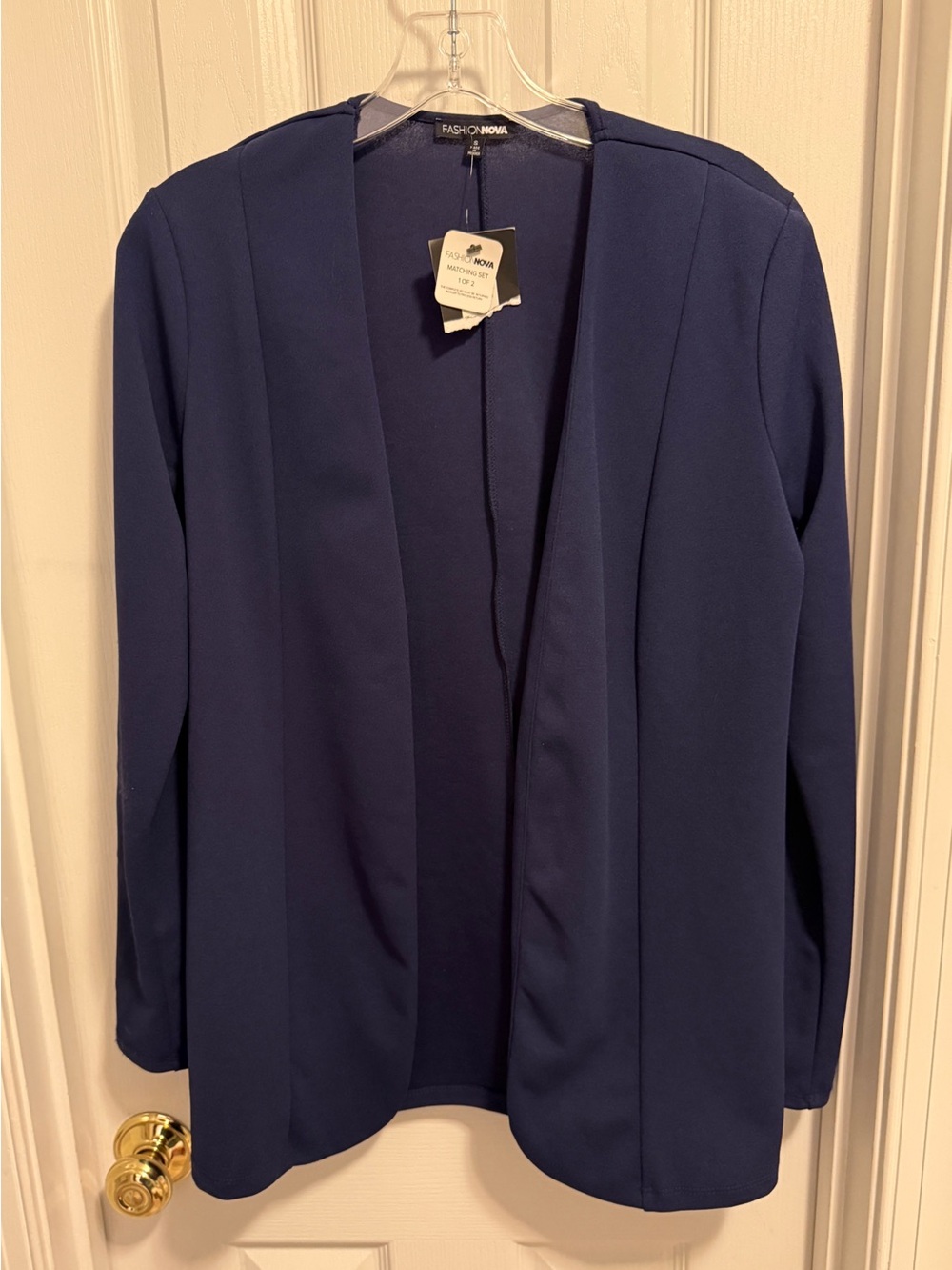 Fashion Nova Women's Navy Open-Front Blazer Jacket & Pants